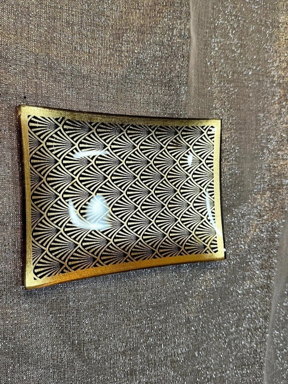 Gold & Black Geometric Cosmetic Case